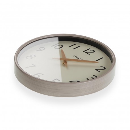 RELOJ DE PARED EFECTO MADERA BLANCA 30 CM
