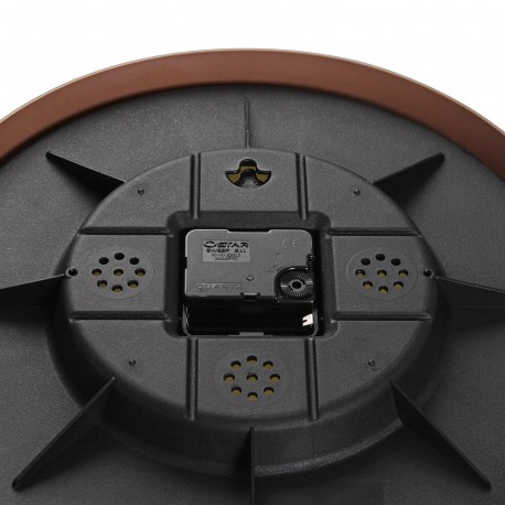 RELOJ DE PARED EFECTO MADERA OSCURA 30 CM