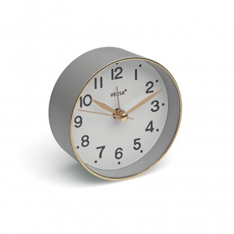 RELOJ DESPERTADOR GRIS 8,5 CM