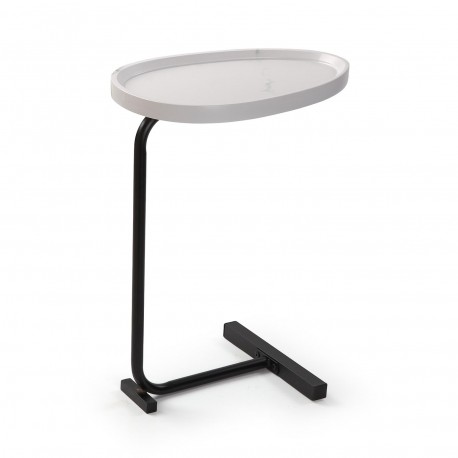 MESA AUXILIAR EFECTO MARMOL BLANCO NELA