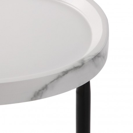 MESA AUXILIAR EFECTO MARMOL BLANCO NELA