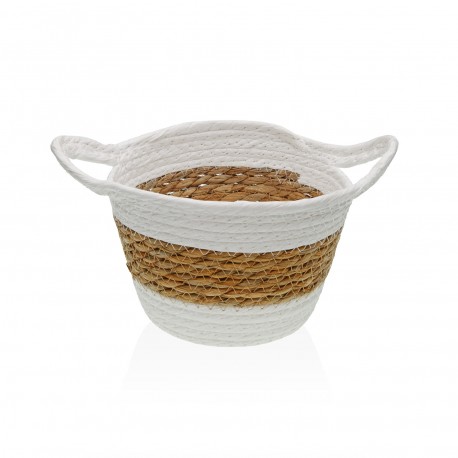 CESTA REDONDA CON ASAS BLANCA