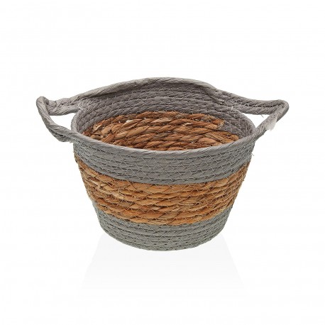 CESTA REDONDA CON ASAS GRIS