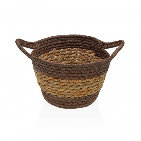 CESTA REDONDA CON ASAS MARRON