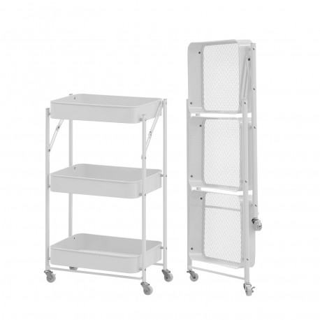 CARRO PLEGABLE METALICO BLANCO