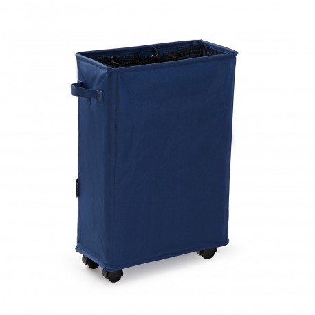 CESTO DE ROPA AZUL MARINO CON CUBIERTA DE MALLA