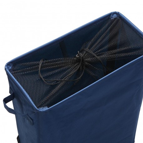 CESTO DE ROPA AZUL MARINO CON CUBIERTA DE MALLA