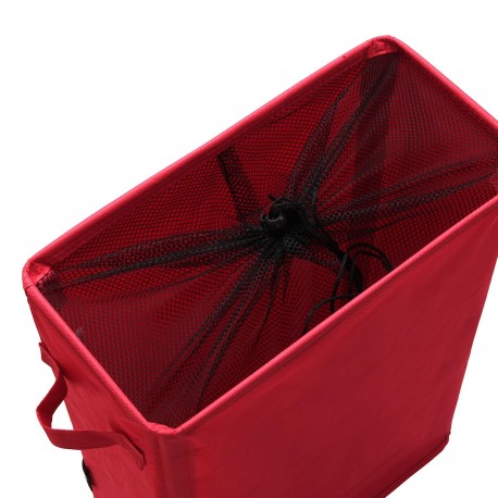 CESTO DE ROPA ROJO ALARGADO CON CUBIERTA DE MALLA