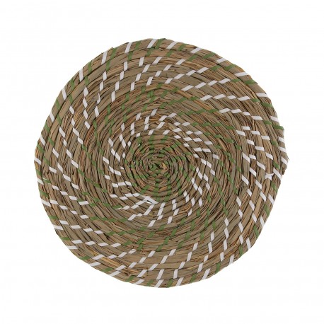 MANTEL INDIVIDUAL BLANCO Y VERDE 38 CM