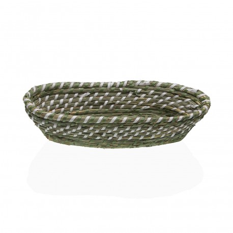 CESTA BLANCA Y VERDE 35 CM