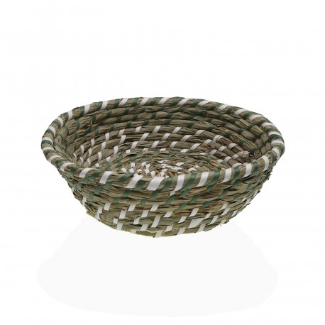 CESTA BLANCA Y VERDE 25 CM