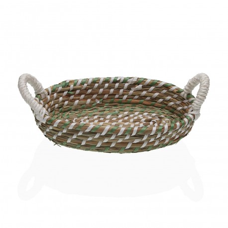CESTA BLANCA Y VERDE 26 CM