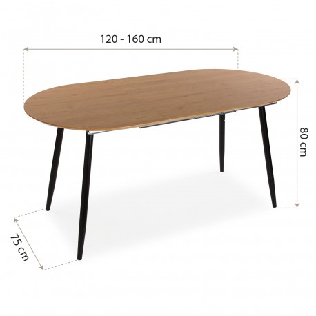 MESA EXTENSIBLE DOINYO NEGRA