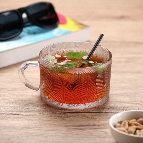 TAZA CRISTAL HOJAS  400ML