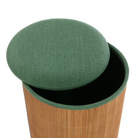 SET DE 2 PUFF CON ALMACENAJE VERDE BAMBU