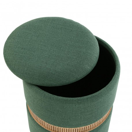 SET DE 2 PUFF CON ALMACENAJE VERDE ANILLO DE BAMBU