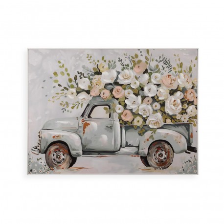CUADRO LIENZO FLORAL TRUCK 60 X 80