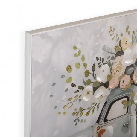 CUADRO LIENZO FLORAL TRUCK 60 X 80