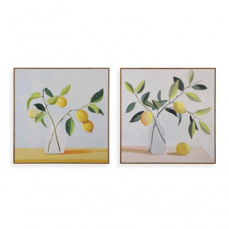 CUADRO SURTIDO LIENZO LIMONES 40 X 40