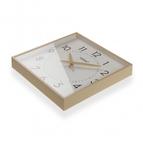 RELOJ DE PARED CUADRADO CLARO