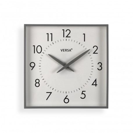 RELOJ DE PARED CUADRADO GRIS