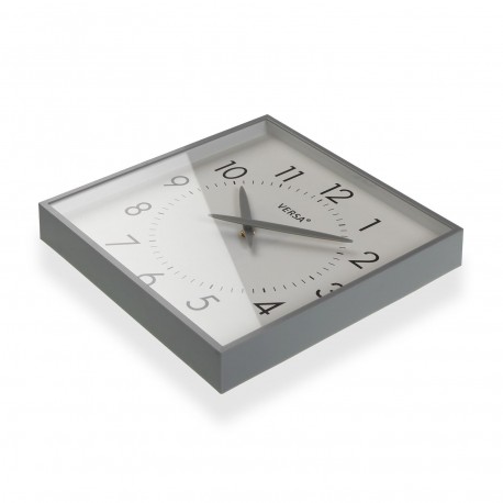 RELOJ DE PARED CUADRADO GRIS