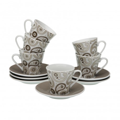 SET 6 TAZAS CAFE CON PLATO GLOB