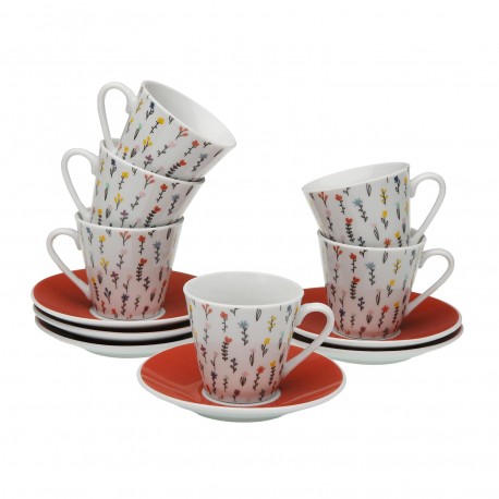 SET 6 TAZAS CAFE CON PLATO BLUME