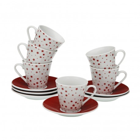 SET 6 TAZAS CAFE CON PLATO STELLA
