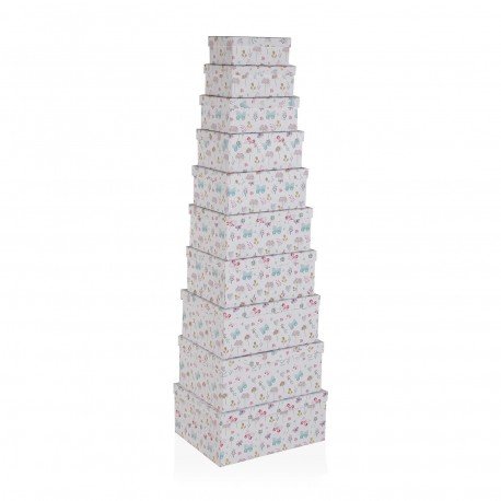 SET 10 CAJAS CARTON FLOWERS