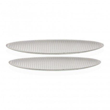 CENTRO DE MESA ALARGADO BLANCO 64,5CM