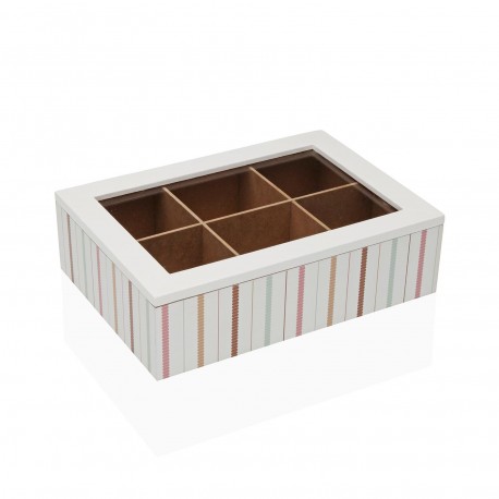 CAJA DE TE MADERA 6 COMP. FLINT