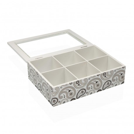 CAJA DE TE MADERA 6 COMP. GLOBB