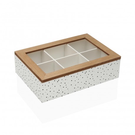 CAJA DE TE MADERA 6 COMP. SPECKLE