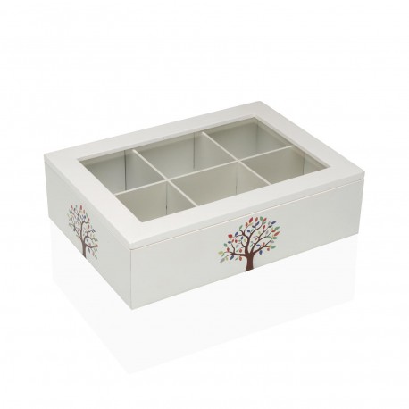 CAJA DE TE MADERA 6 COMP. TREE