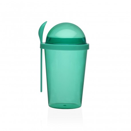 VASO PORTA ALIMENTOS CUCHARA VERDE