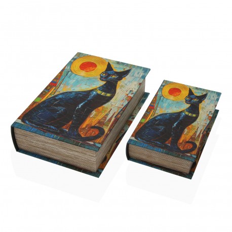 SET DE 2 LIBROS DE DECORACION GATO EGIPCIO