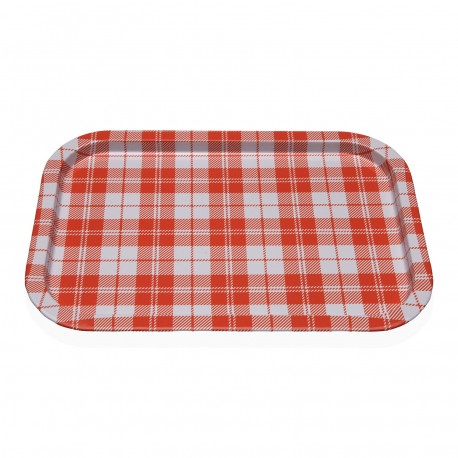 BANDEJA METALICA VICHY NARANJA