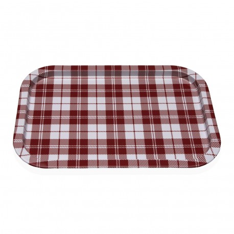 BANDEJA METALICA VICHY ROJO