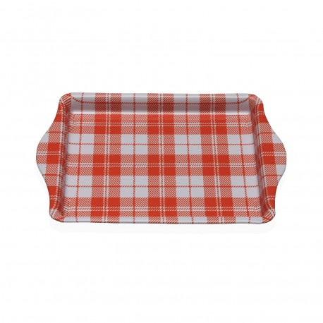 BANDEJA METALICA CON ASAS VICHY NARANJA