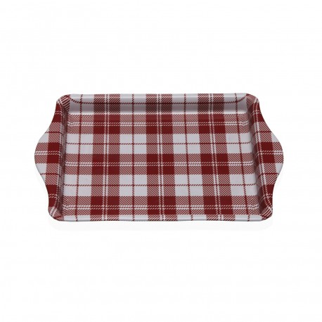 BANDEJA METALICA CON ASAS VICHY ROJO