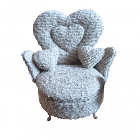 JOYERO GRIS CLARO EN FORMA DE SILLON