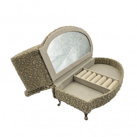 JOYERO GRIS CLARO EN FORMA DE CHAISE LONGUE