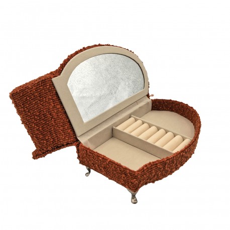 JOYERO ROJO EN FORMA DE CHAISE LONGUE