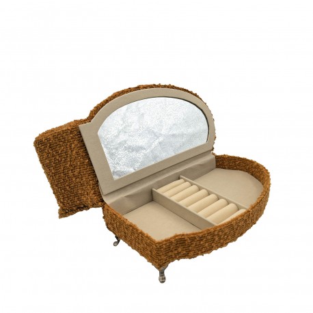 JOYERO MOSTAZA EN FORMA DE CHAISE LONGUE