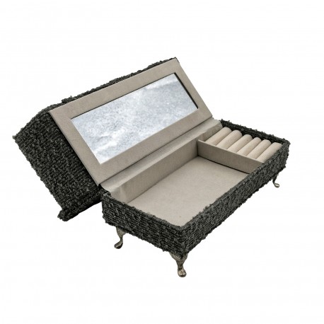 JOYERO GRIS OSCURO EN FORMA DE SOFA