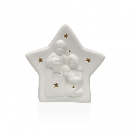 FIGURA DE CERAMICA BLANCA CON LUZ LED
