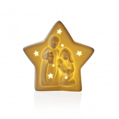 FIGURA DE CERAMICA BLANCA CON LUZ LED