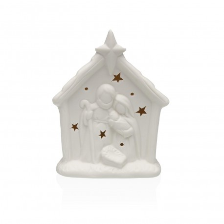 FIGURA DE CERAMICA BLANCA CON LUZ LED