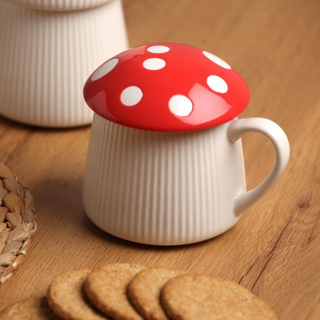 TAZA CON TAPA SETA ROJA